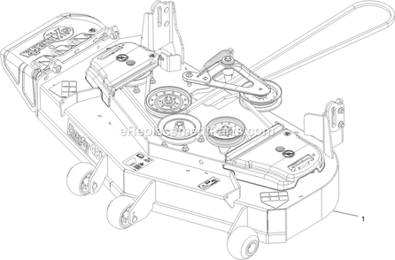 Complete Deck Assembly Diagram and Parts List for LZE600GKA484A2 (315000000-315999999)(2015) Exmark Lawn Mower