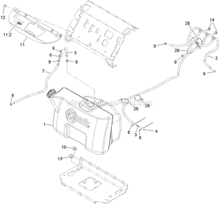 Fuel Tank Mounting Assembly Diagram and Parts List for VT651KA484 (312000000-312999999)(2012) Exmark Lawn Mower