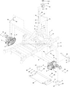 Hydraulic Assembly Diagram and Parts List for RAS730GKA60RA3 (411294212-999999999)(2022) Exmark Lawn Mower
