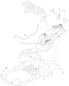 Fuel Assembly Diagram and Parts List for STE600GKA36300 (406294345-408644345)(2020) Exmark Lawn Mower