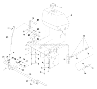 Engine Deck Group (2) Diagram and Parts List for TT23KCE (600000-669999)(2006) Exmark Lawn Mower
