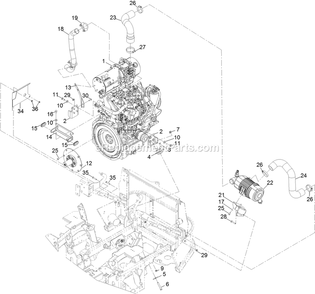 Engine Assembly Diagram and Parts List for LZS88CDYM96RW0 (402082300-404314158)(2018) Exmark Lawn Mower