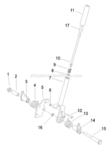 Brake Handle Assembly Diagram and Parts List for LZAS20BV484 (790000-849999)(2009) Exmark Lawn Mower