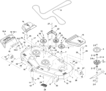 Deck Assembly Diagram and Parts List for RAS730GKA603A3 (411294212-999999999)(2022) Exmark Lawn Mower