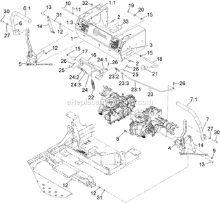 Motion Control Assembly Diagram and Parts List for PNE651KA482 (314000000-314999999)(2014) Exmark Lawn Mower