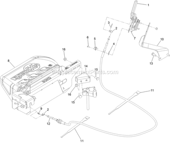 Main Assembly Diagram and Parts List for 135-2532 2019 Exmark Lawn Tractor Accessories