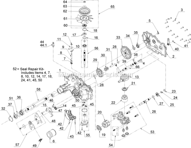 Rh Transaxle Assembly Diagram and Parts List for ARX541CKA30000 (400000000-402082299)(2017) Exmark Aerator
