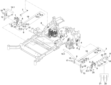 Motion Control Assembly Diagram and Parts List for LZS801PKA724 (312000000-312999999)(2012) Exmark Lawn Mower