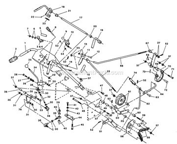 Upper Handle And Controls Group Diagram and Parts List for TT-1800  Exmark Lawn Mower