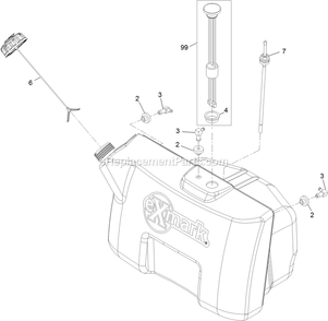 Fuel Tank Assembly Diagram and Parts List for VTX651KA484 (313000000-313999999)(2013) Exmark Lawn Mower