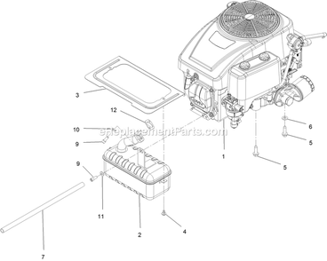 Engine And Muffler Assembly Diagram and Parts List for QTS452CEM34200 (400000000-402082299)(2017) Exmark Lawn Mower