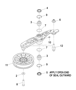 Pump Idler Assembly Diagram and Parts List for LZAS29KA724LP (850000-919999)(2010) Exmark Lawn Mower