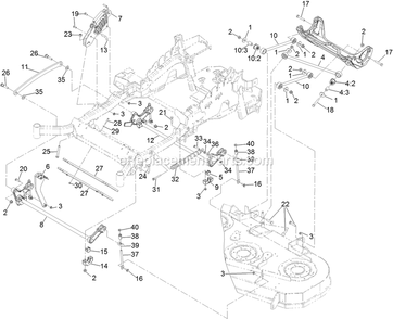 Deck Lift Assembly Diagram and Parts List for LZX801CKA606C1 (404314159-406294344)(2019) Exmark Lawn Mower