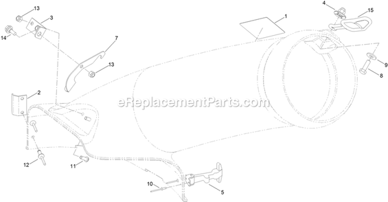 50 Inch Chute Assembly Diagram and Parts List for 126-7507 (402082300-404314158)(2018) Exmark Lawn Tractor Accessories