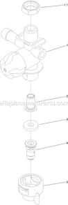 Center Nozzle Assembly Diagram and Parts List for SSS270CSB00000 (402082300-404314158)(2018) Exmark Sprayer
