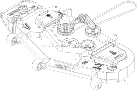 Complete Deck Assembly Diagram and Parts List for PNS720KC523SS (314000000-314999999)(2014) Exmark Lawn Mower