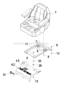 Seat Group Diagram and Parts List for LZAS20BV484 (790000-849999)(2009) Exmark Lawn Mower