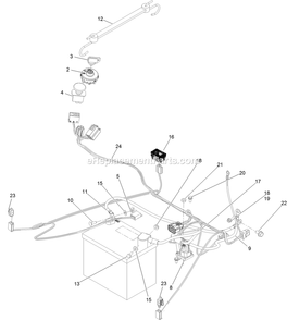Electrical Assembly Diagram and Parts List for QTS708GEM50200 (316000000-399999999)(2016) Exmark Lawn Mower