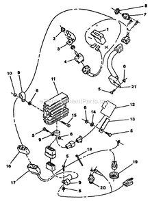 Electrical (1) Diagram and Parts List for TT-17K 70000-79999 Exmark Lawn Mower