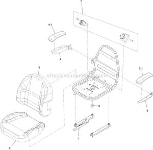 Seat Assembly (2) Diagram and Parts List for RAE691GKA48C00 (408644346-999999999)(2021) Exmark Lawn Mower