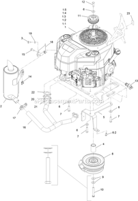 Engine Assembly Diagram and Parts List for STE600CKA32300 (404314159-406294344)(2019) Exmark Lawn Mower