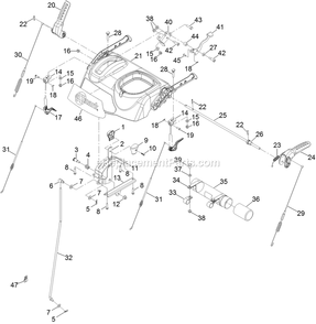 Control Panel Assembly Diagram and Parts List for BR270KC36 (313000000-313999999)(2013) Exmark Leaf Blower / Vacuum
