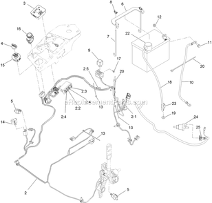 Electrical Assembly Diagram and Parts List for LZE751CKA604A1 (400000000-402082299)(2017) Exmark Lawn Mower
