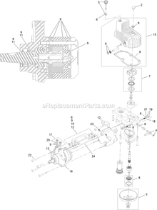 Lh Hydro Assembly Diagram and Parts List for LZE691GKA524A2 (315000000-315999999)(2015) Exmark Lawn Mower