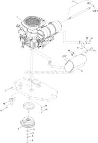 Engine Assembly Diagram and Parts List for LZS740PKC60400 (400000000-402082299)(2017) Exmark Lawn Mower