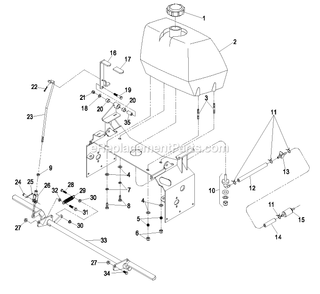 Engine Deck Group (1) Diagram and Parts List for TT20KC (440000-509999)(2004) Exmark Lawn Mower