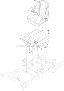 Seat Assembly (1) Diagram and Parts List for RAE691GKA48C00 (408644346-999999999)(2021) Exmark Lawn Mower