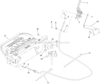 Main Assembly Diagram and Parts List for 135-2532 2018 Exmark Lawn Tractor Accessories