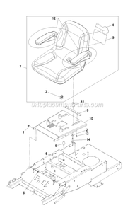Seat Group Diagram and Parts List for PHZ19KA344CA (720000-789999)(2008) Exmark Lawn Mower