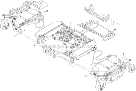 Complete Deck Assembly Diagram and Parts List for LZX980EKC96RW0 (406294345-408644345)(2020) Exmark Lawn Mower