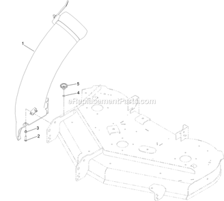 50 Inch Chute Mounting Assembly Diagram and Parts List for 126-6342 (315000000-315999999)(2015) Exmark Lawn Tractor Accessories