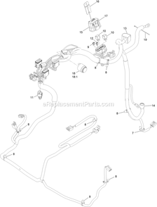 Harness Assembly Diagram and Parts List for LZX980EKC726W0 (411294212-999999999)(2022) Exmark Lawn Mower