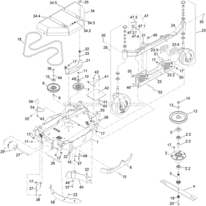 Lh Wing Deck Assembly Diagram and Parts List for LZX980EKC96RW0 (406294345-408644345)(2020) Exmark Lawn Mower