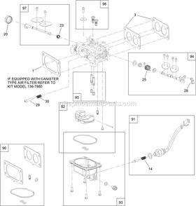 Carburetor Assembly Diagram and Parts List for QZE702GEM42200 (404314159-406294344)(2019) Exmark Lawn Mower