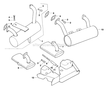 Exhaust (1) Diagram and Parts List for TR-17K 70000-79999 Exmark Lawn Mower