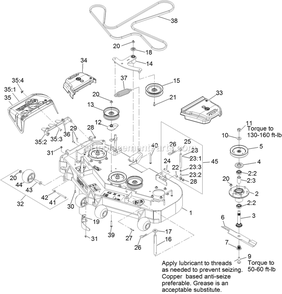 Deck Assembly Diagram and Parts List for TTS541CKA48300 (315000000-315999999)(2015) Exmark Lawn Mower