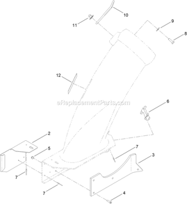 Bagger Boot Assembly Diagram and Parts List for 135-0332 (400000000-499999999)(2017) Exmark Lawn Tractor Accessories