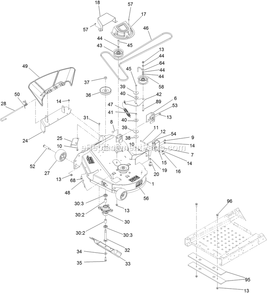 Deck Assembly Diagram and Parts List for QZE702GEM34200 (406294345-999999999)(2020) Exmark Lawn Mower