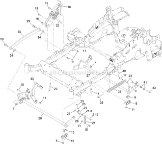 Deck Lift Assembly Diagram and Parts List for LZE27KC604 (920000-999999)(2011) Exmark Lawn Mower