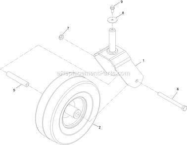 Caster, Wheel And Tire Assembly Diagram and Parts List for QZE725GKC42200 (408644346-411294211)(2021) Exmark Lawn Mower