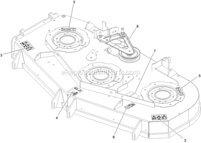 Deck With Decals Assembly Diagram and Parts List for LZS749AKC604A1 (316000000-316999999)(2016) Exmark Lawn Mower
