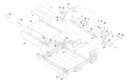 Front Frame Group (2) Diagram and Parts List for LCT4818BV (510000-599999)(2005) Exmark Lawn Mower