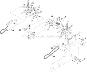 Tine Assembly Diagram and Parts List for ARS180KA21 (314000000-314999999)(2014) Exmark Aerator