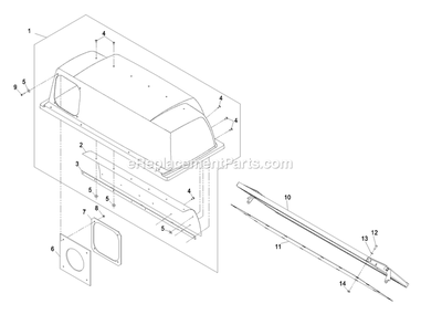 Hood And Screen Assembly Diagram and Parts List for LHPUVD4448 (600000-669999)(2006) Exmark Lawn Tractor Accessories