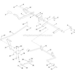 Deck Lift Assembly Diagram and Parts List for QTS708GEM50200 (400000000-402082299)(2017) Exmark Lawn Mower