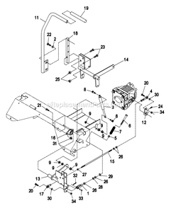 Motion Control Levers Diagram and Parts List for LZ25KA604 (320000-369999)(2002) Exmark Lawn Mower